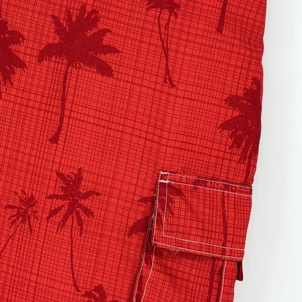 Junction West Orange Palm Tree‎ Cargo Board Shorts XL Beach Resortwear 101-10